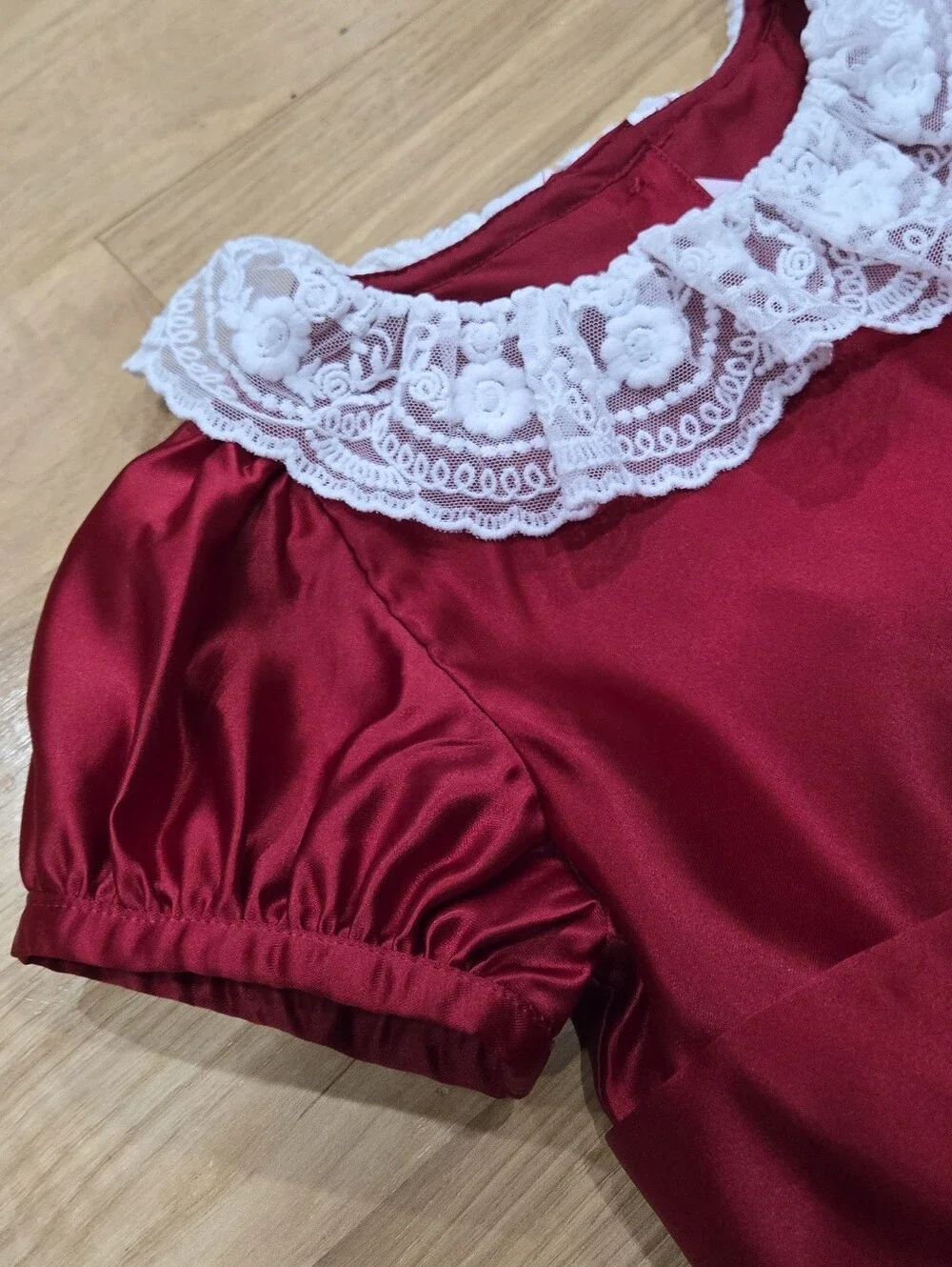 Janie And Jack X American Girl Red Party Dress with White Lace Trim Size 7